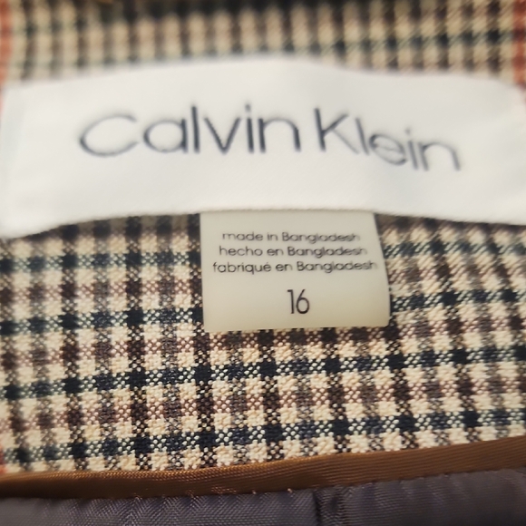 Calvin Klein Gray Brown Blazer Structured Suit Jacket - Picture 7 of 7